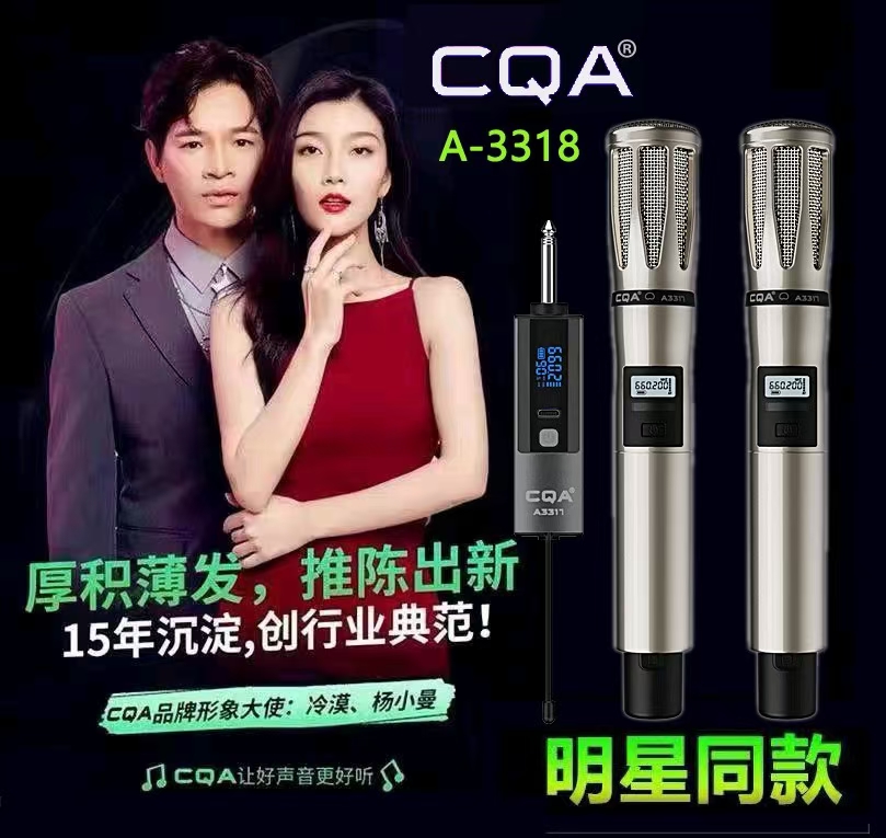 CQA3318冷漠代言专业无线一拖二网红直播K歌防啸叫动圈话筒 影音电器 麦克风/话筒 原图主图