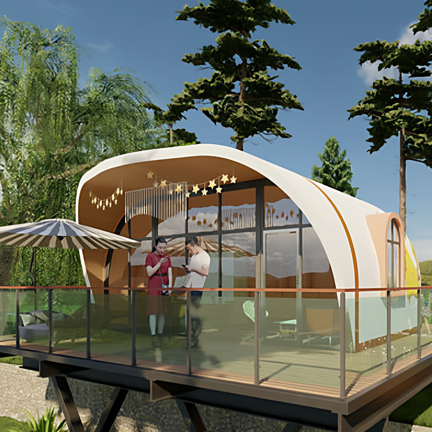 36㎡窑洞形EPS穹顶屋模块房