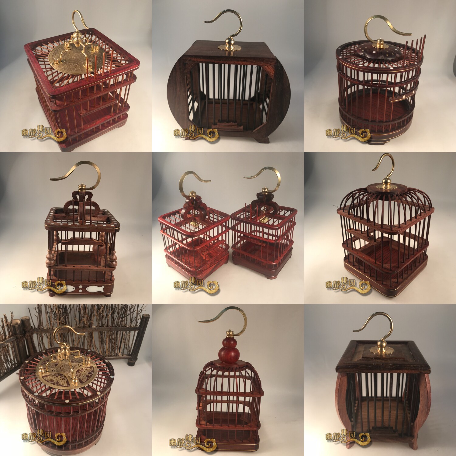 l0131#包邮出口红木异形宠物蝈蝈叫罐虫架手工自制爬虫鸣虫笼子