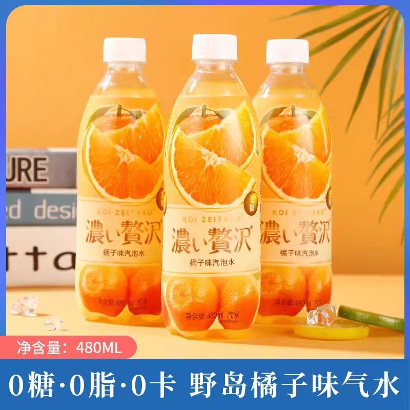 野岛 橘子味 气泡水 0糖0脂0卡 480ml