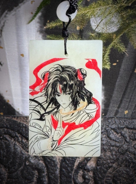 纯天然高冰岫玉无事牌雕刻哪吒手工吊坠项链端午送礼玉石男女玉佩