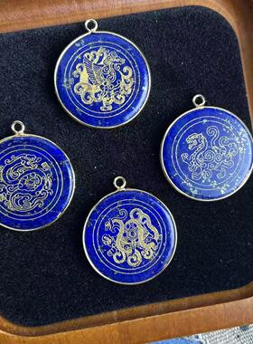 青金石青龙白虎朱雀玄武吊坠