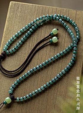 手工编织天然翡翠货珠链挂绳子吊坠挂绳玉佩黄金项链绳毛衣链女