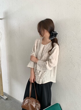 88337花边汉麻衬衫