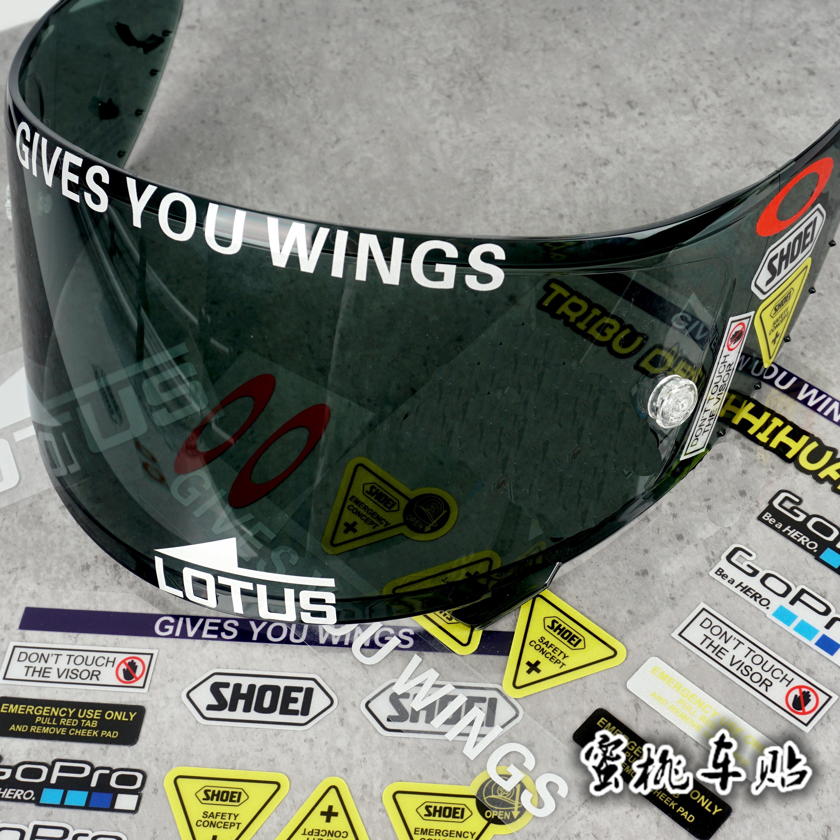 SHOEI X14 X12 Z7马奎斯93号头盔 镜片组合贴纸竞技镜片 反光贴