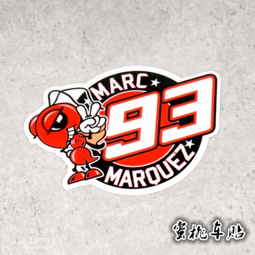 93号马奎斯MARQUEZ摩托GP头盔贴纸摩托赞助商电单车改装反光贴纸