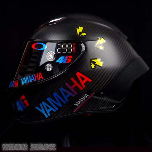 适用雅马哈改装头盔镜片反光贴纸