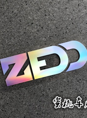 Hidh全球DJ冠军ZEDD七彩镭射周边个性贴纸电脑贴手机贴摩托踏板车
