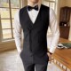 伴郎兄弟团礼服双排扣马甲男三件套坎肩商务休闲结婚西装 背心套装