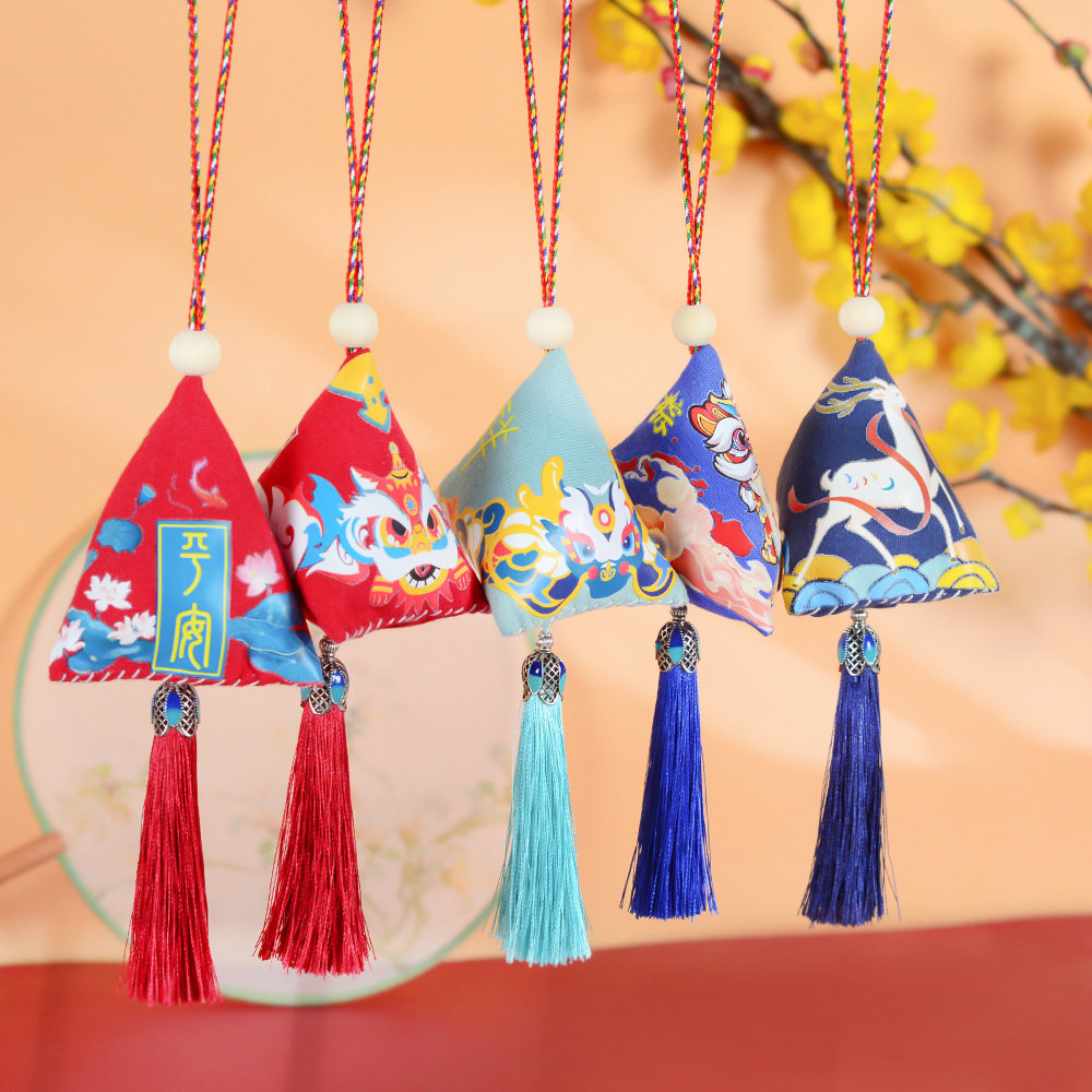 NEW DRAGON BOAT FESTIVAL SACHET ZONGZI CAR PENDANT HANDMADE PORTABLE LUCKY BAG CREATIVE NATIONAL TIDE SACHET GIFTS