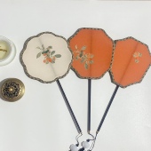 舞蹈扇 儿童成人夏季 团扇印花古风流苏扇子女式 汉服中国风旗袍古装