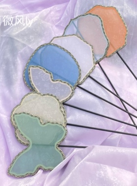 蝴蝶扇子异形团扇仿花罗汉服中国风古典跳舞蹈摄影道具长柄宫扇女