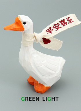 木祝福卡通桌面摆件加油