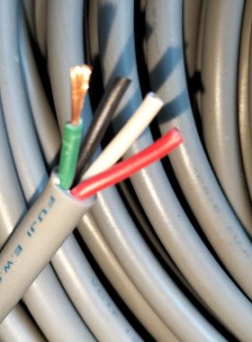 日本进口富士4芯1.25平方电源线控制线四芯柔软纯铜芯电缆线VCTF