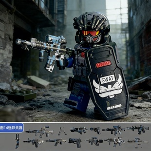 军事威龙特警三角洲作战特种兵适用乐高积木部队人仔男孩拼装玩具