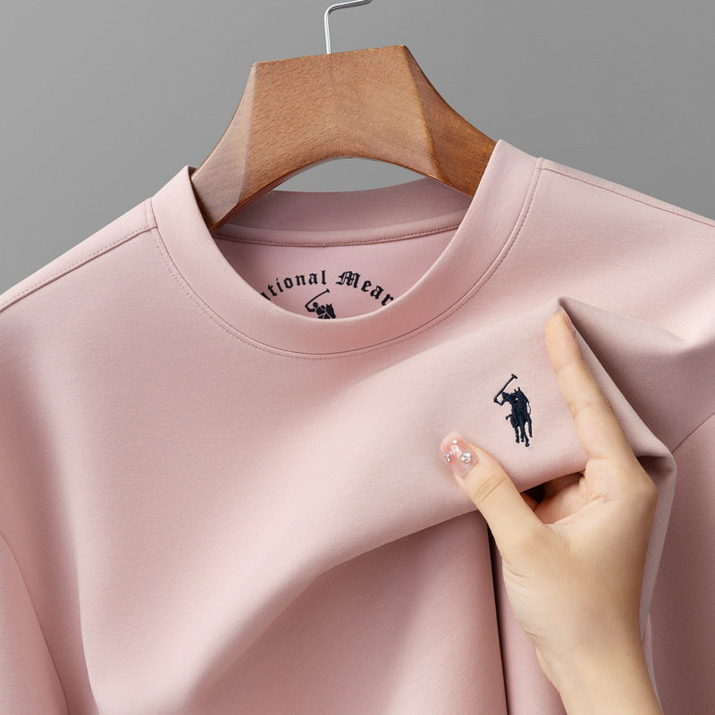 重磅保罗空气尾圆领长袖卫衣男士商务休闲马标刺绣T恤高档显瘦上