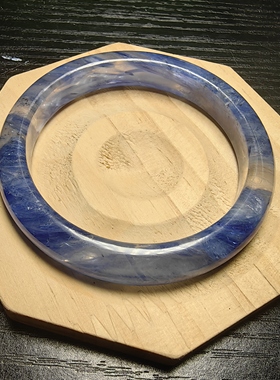 天然蓝晶手镯干净无铁锈56.2圈口已出证书一物一图所见所得有视频