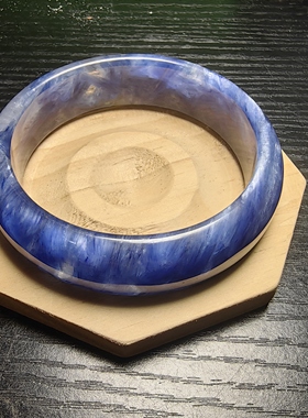 天然蓝晶手镯干净无铁锈62.9圈口已出证书一物一图所见所得有视频