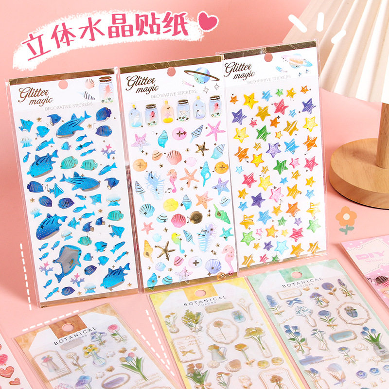 立体水晶滴胶贴纸创意ins烫金贴纸/立体贴纸
