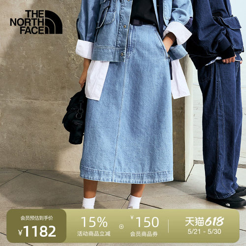 北面UE设计师款女丹宁牛仔半身裙
