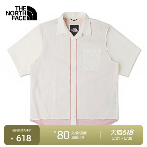 北面UE男时尚拼接短袖衬衫