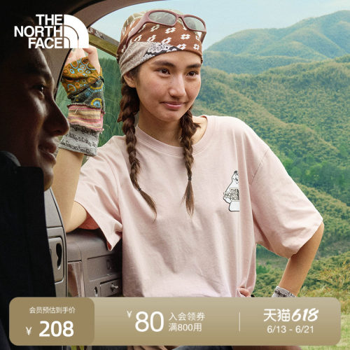 北面男女同款印花纯棉短袖T恤