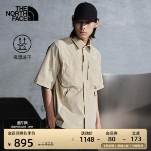 户外TheNorthFace 速干衣衬衫 北面UE男短袖 8CKC 李昀锐同款