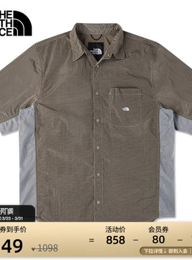 北面UE男短袖衬衫防泼水拼接宽松舒适户外TheNorthFace|8CKH