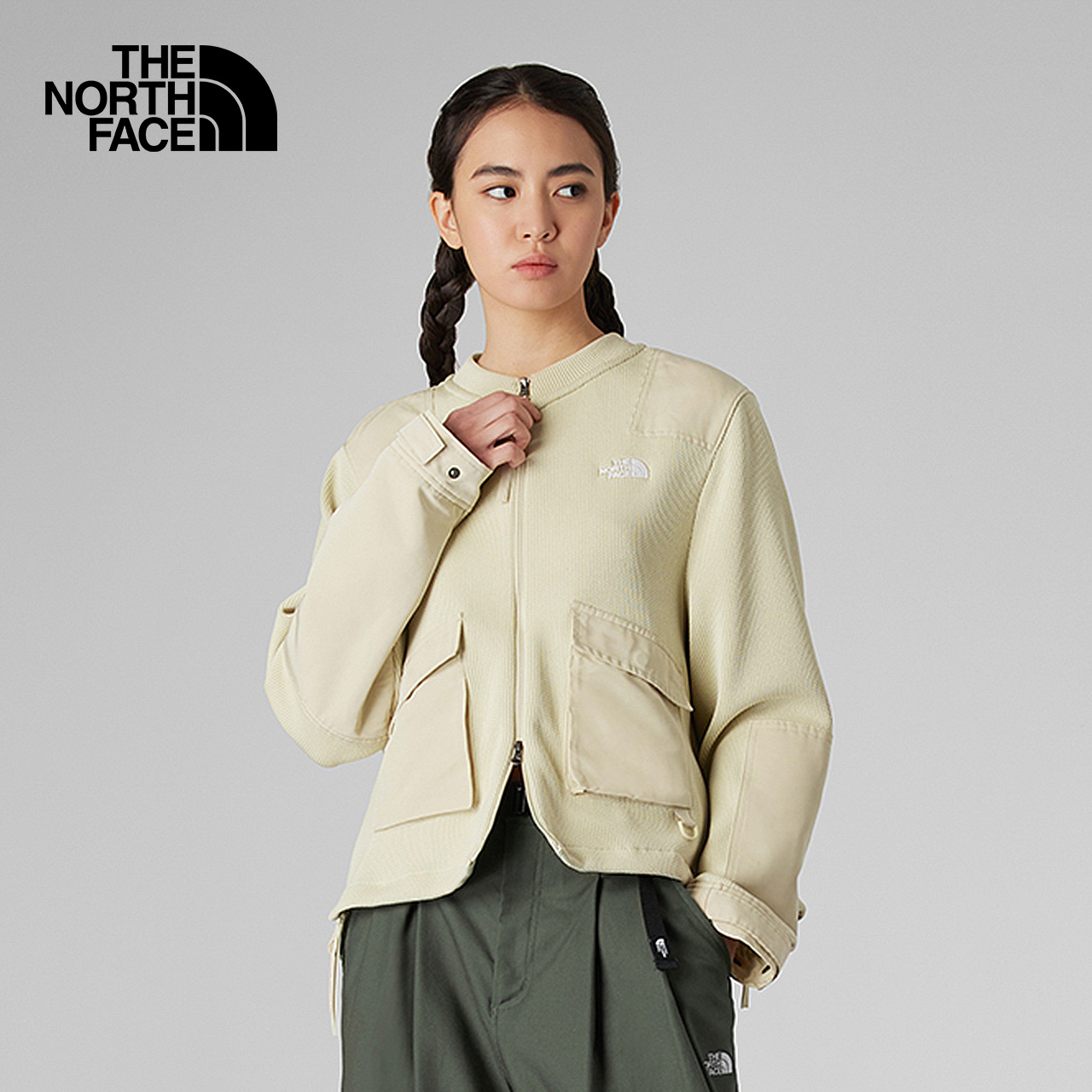 北面UE女时尚拼接舒适针织外套