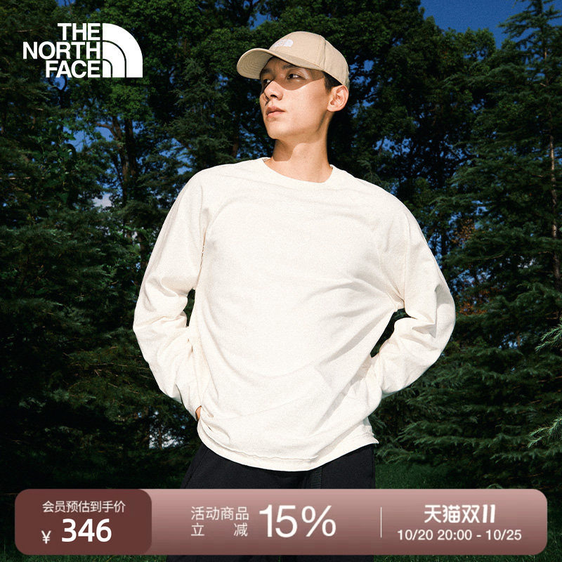 北面UE男长袖T恤重磅纯棉透气户外休闲宽松秋款TheNorthFace|8BTK