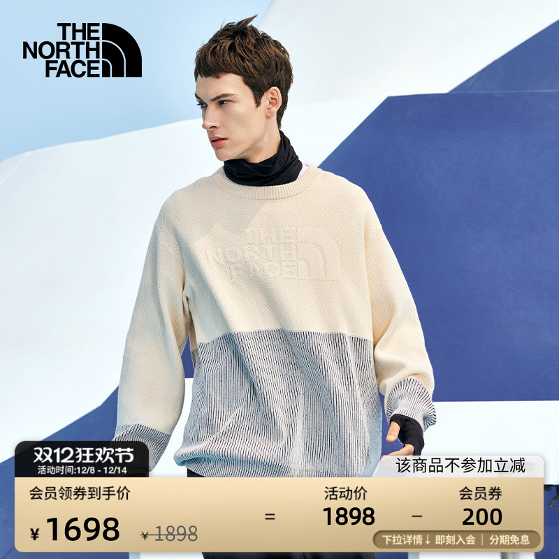 北面UE设计师款男纯棉落肩毛衣