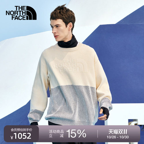 北面UE设计师款男纯棉落肩毛衣