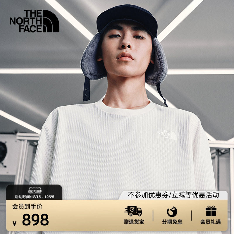 北面UE设计师款男华夫格长袖T恤