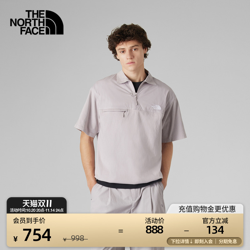 北面UE设计师款男透气短袖POLO衫