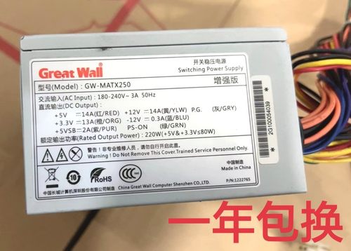 原装长城 GW-MATX250 SFX小电源 额定功率220W