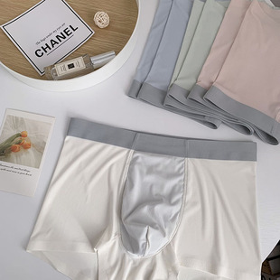 冰丝四角裤 夏季 薄款 嗨 无痕亲肤内裤 男士 简约一片式 Muzi降暑神器
