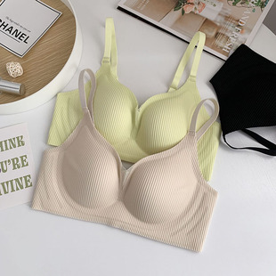 薄款 夏季 无钢圈固定内衣女无痕聚拢大胸显小文胸 Muzi时纷喜欢 嗨