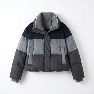 O型羊毛撞色羽绒服TDYH2672 短款 思雨专享