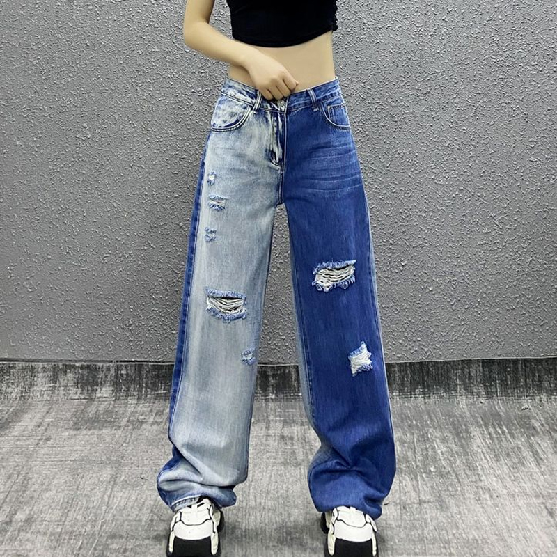 女高腰显瘦设计感小众拖地阔腿裤