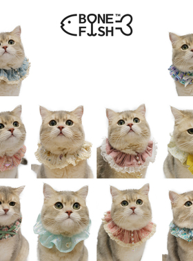 BONEFISH原创手工宠物围脖手作大肠圈猫狗通用领巾饰品发腮神器