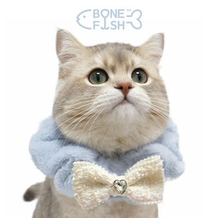 BONEFISH原创手作宠物围脖猫狗通用毛茸茸仿兔毛发腮神器