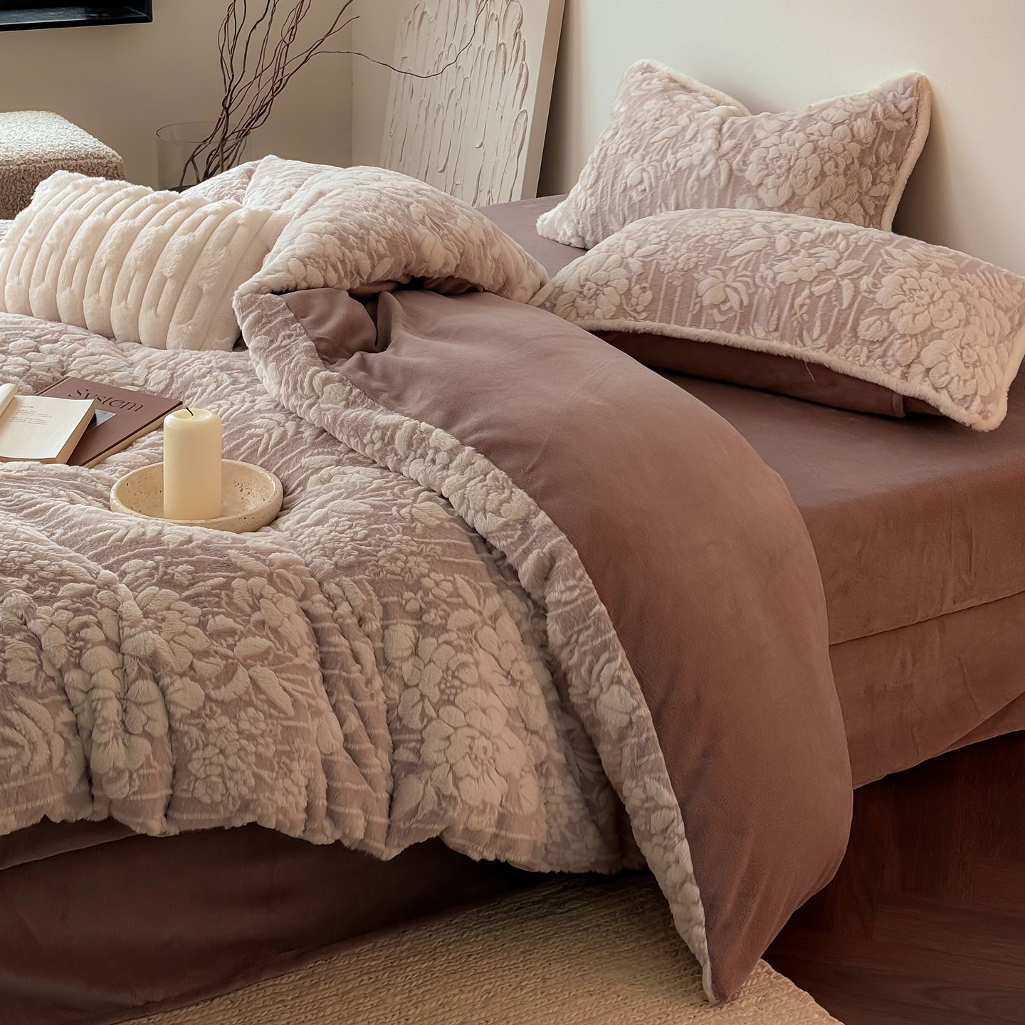 难哄同款｜高克重牛奶绒四件套A类双面绒加厚保暖珊瑚防静电套件