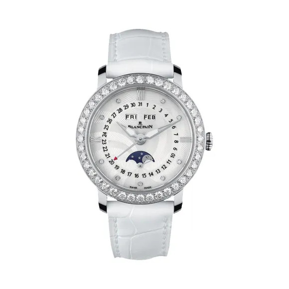 blancpain宝珀手表女装腕表女表月相皮带机械表3663a-4654-55b