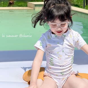 儿童泳衣女童2025新款 可爱洋气中小童防晒游泳衣女孩宝宝速干泳装