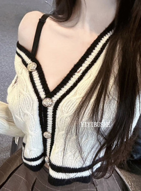 热销  韩国代购正品 LE262慵懒~减龄学院风女人味短款针织开衫se