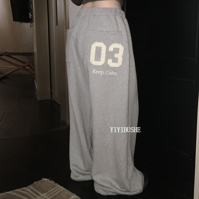慵懒松弛感百搭休闲卫裤阔腿裤