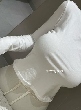 韩国代购正品PO262早秋巨好看的上衣 内搭可外穿简约白色长袖t恤