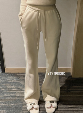 韩国代购正品 LQ271秋冬人手一条~显瘦高腰加绒微喇卫裤休闲裤wy