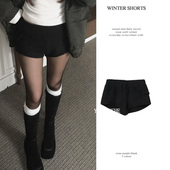 韩国代购 性感百搭实穿温暖拉绒紧身打底短裤 正品 PQ111秋冬巨好看