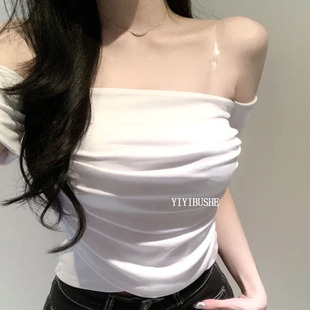 短袖 韩国代购 高级感女人味露肩修身 正品 T恤上衣 LM335巨好看